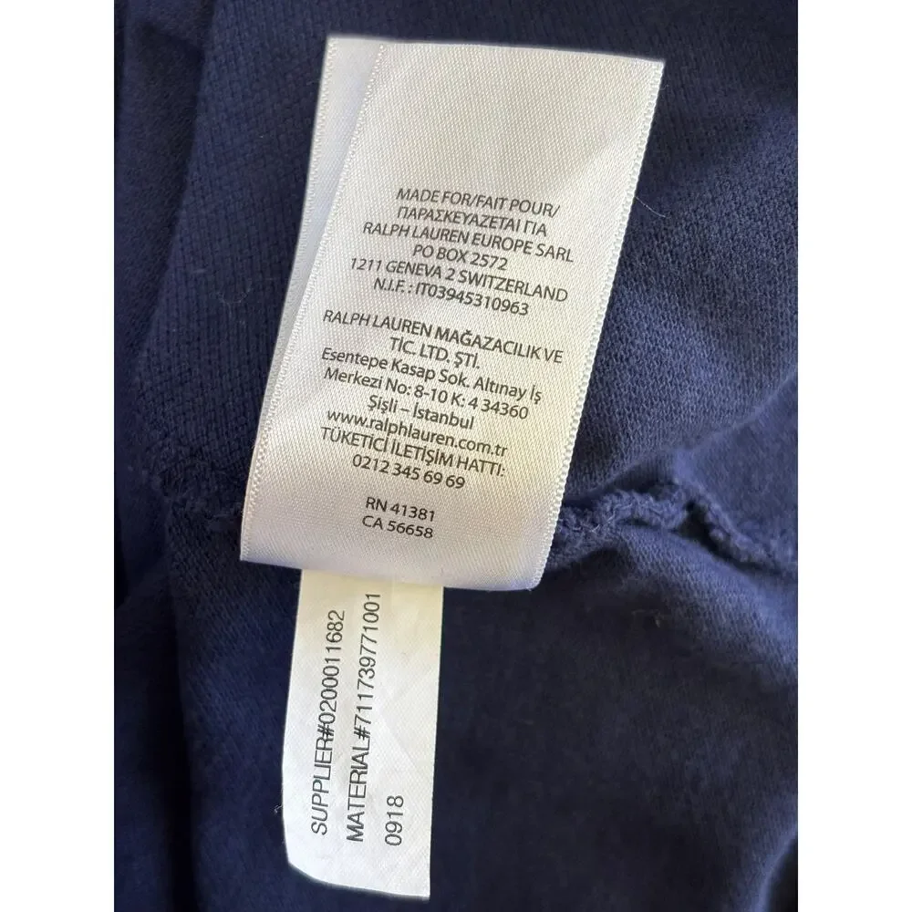 Polo Ralph Lauren Polo Shirt Mens Big 4XB Blue Stripe Rugby Big Pony Crest